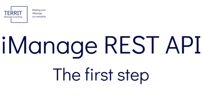 iManage REST API the first step picture